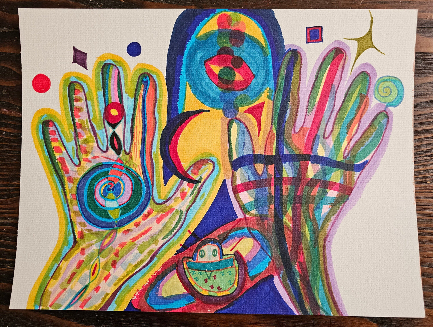 Original Abstract Markers Art: The Healing Hands/Original Channeled Spiritual Energy Artwork