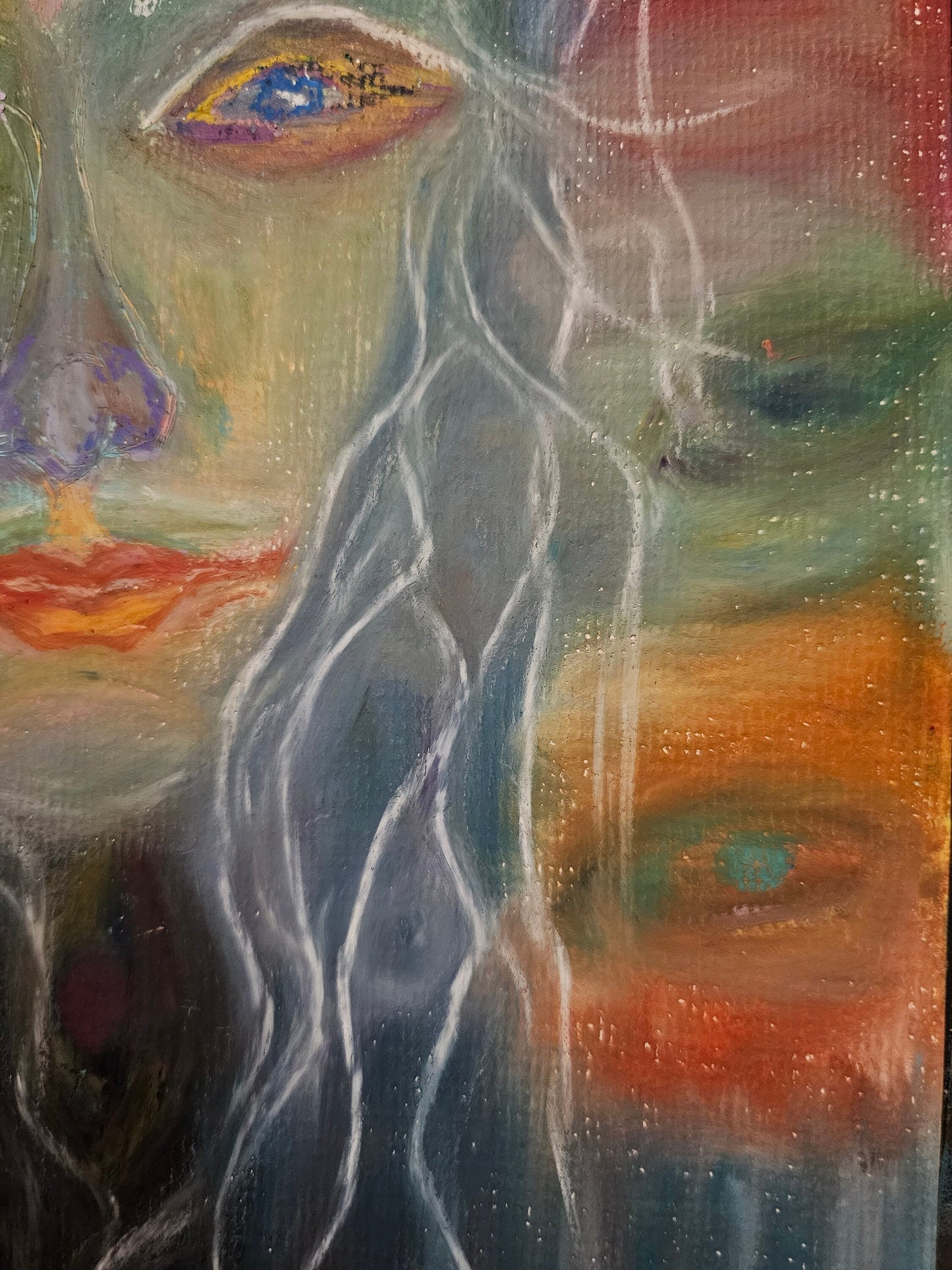 Original Energy Art Oil Pastels Painting: The Mother/Original Channeled Spiritual Art