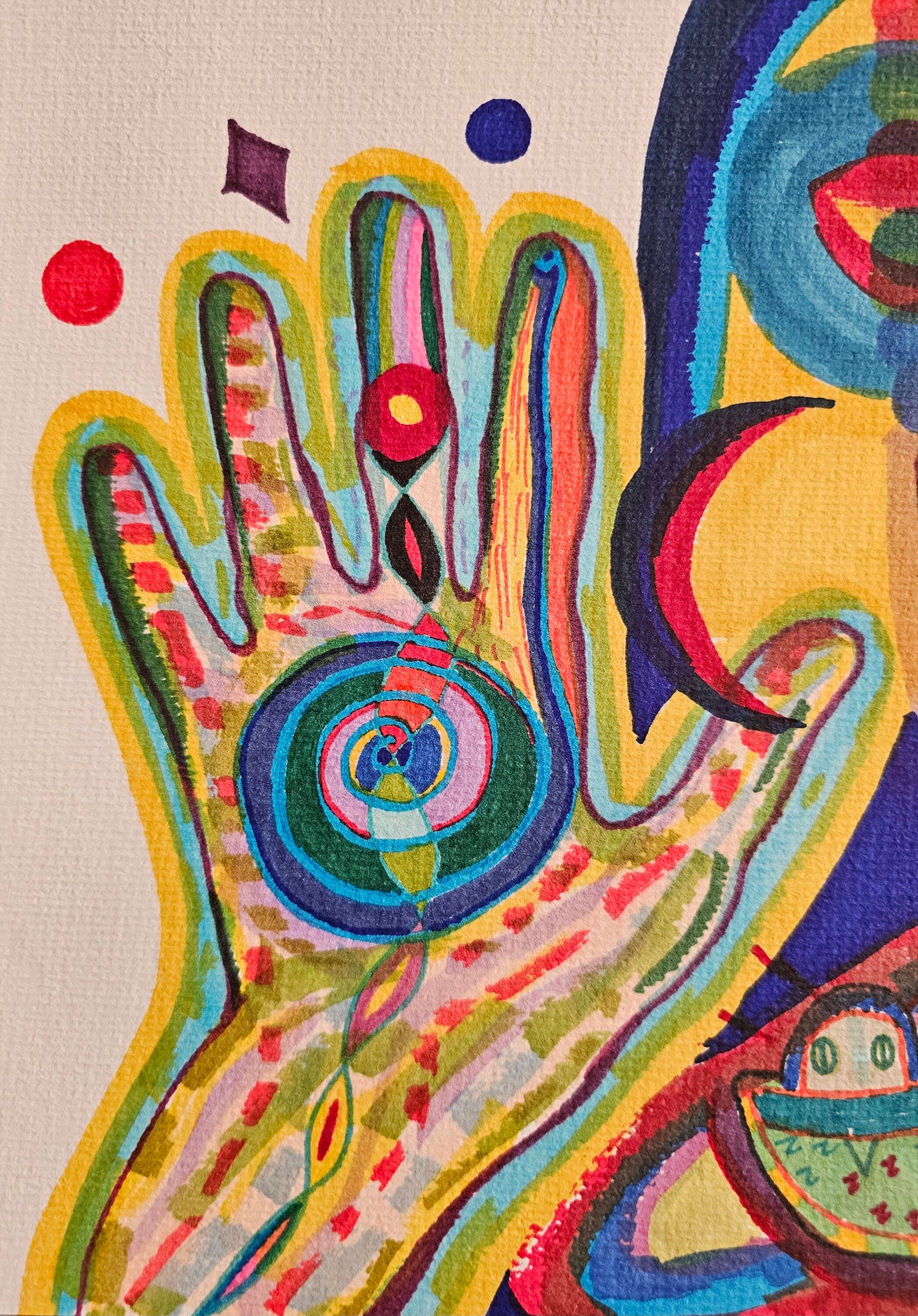 Original Abstract Markers Art: The Healing Hands/Original Channeled Spiritual Energy Artwork