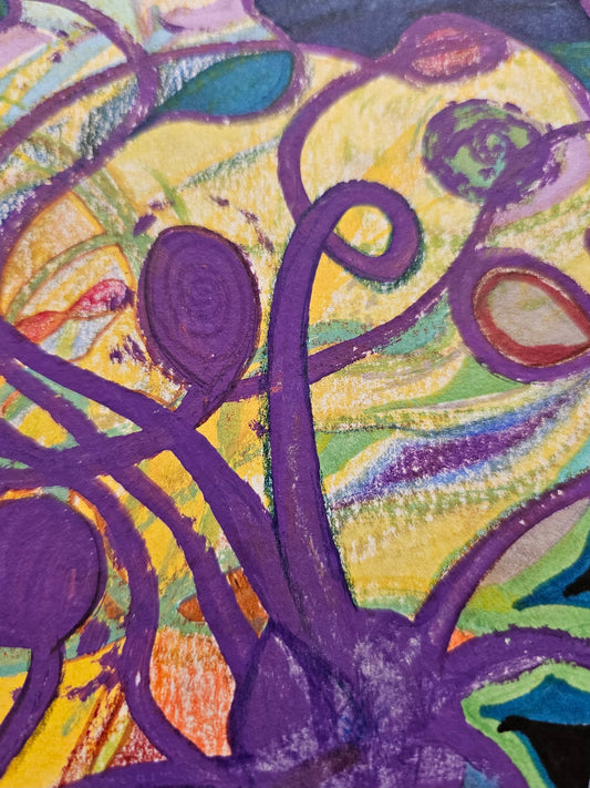 Original Abstract Markers Art Vibrational Art: Interconnection/Original Channeled Spiritual Energy Artwork