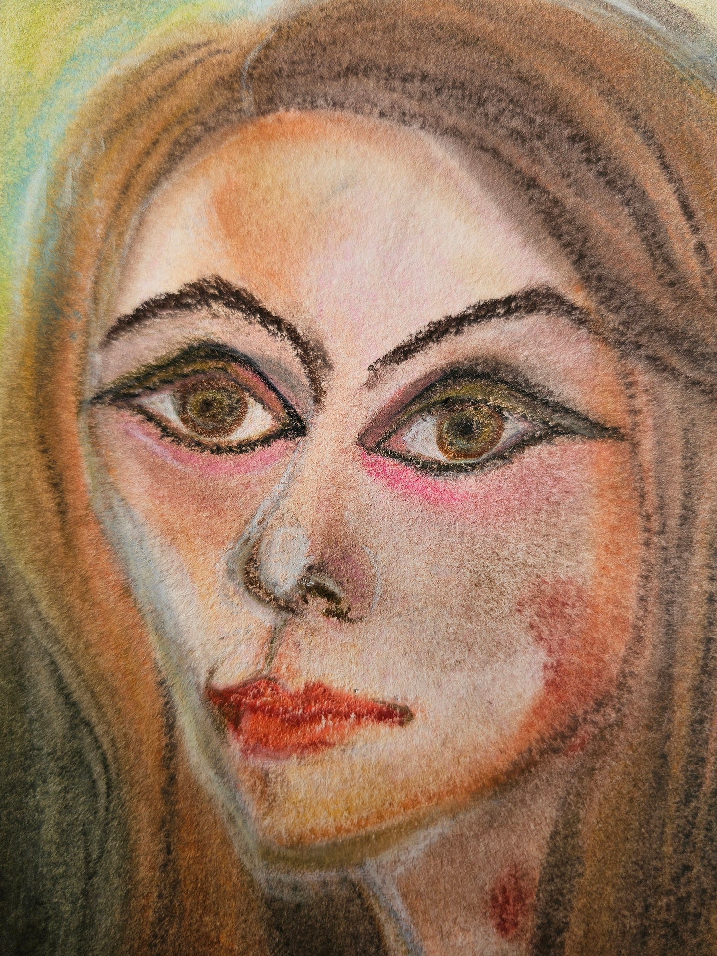 Original Expressionism Woman Portrait: Fate/Original Soft Pastel Artwork Divine Feminine Energy Art