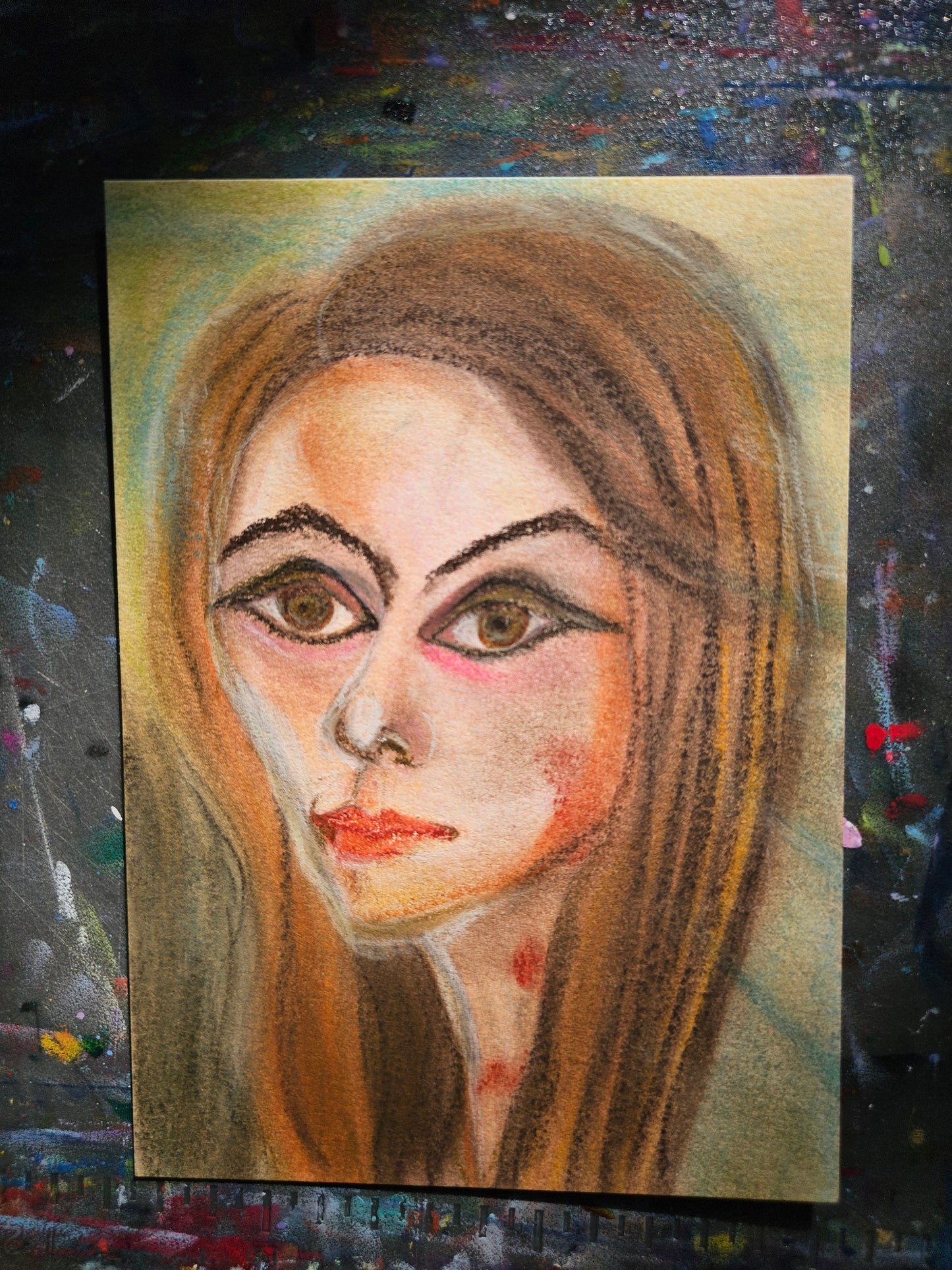 Original Expressionism Woman Portrait: Fate/Original Soft Pastel Artwork Divine Feminine Energy Art