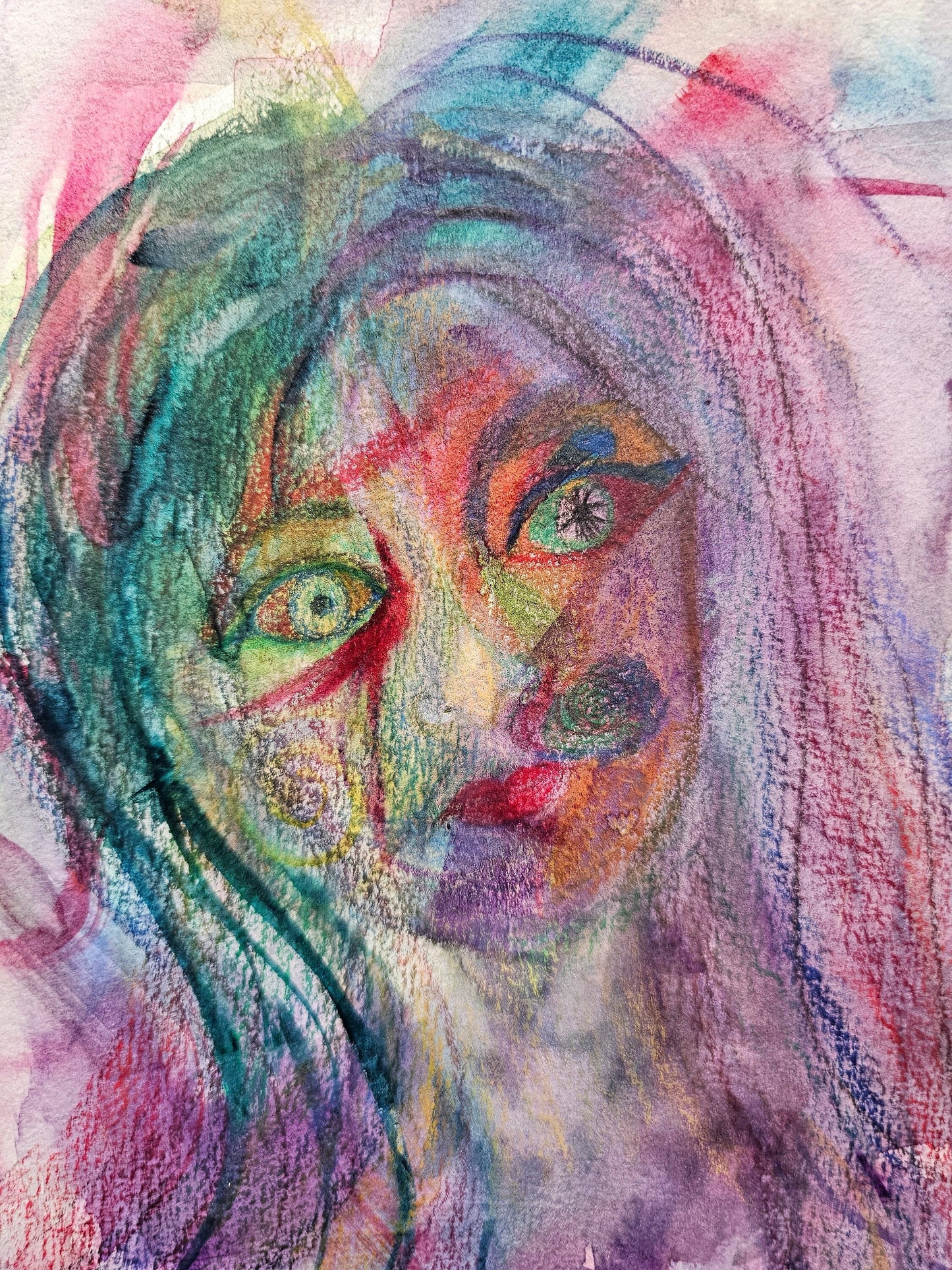 Original Watercolor + Colored Pencil Energy Art: Betrayal/Original Channeled Energy Art