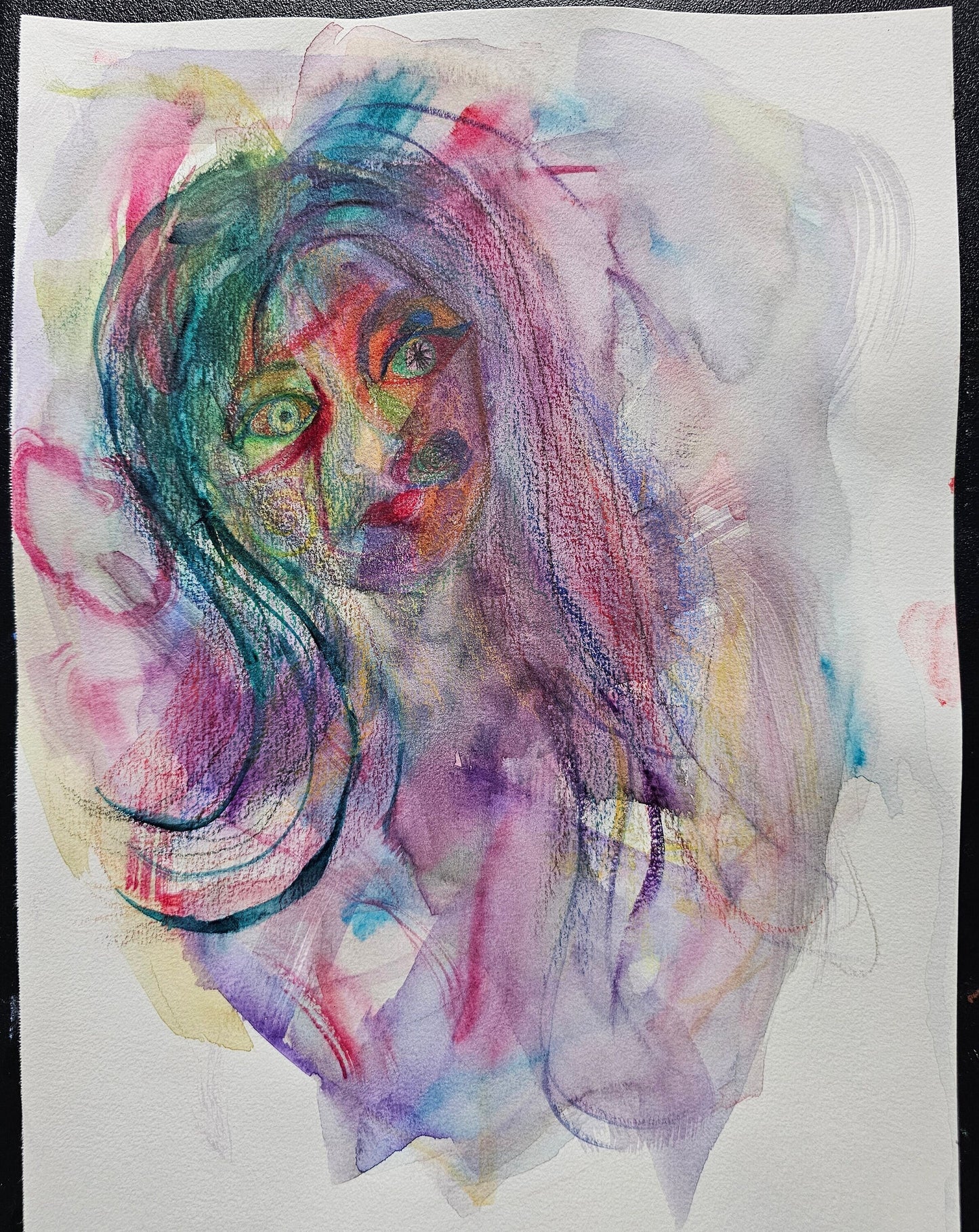 Original Watercolor + Colored Pencil Energy Art: Betrayal/Original Channeled Energy Art