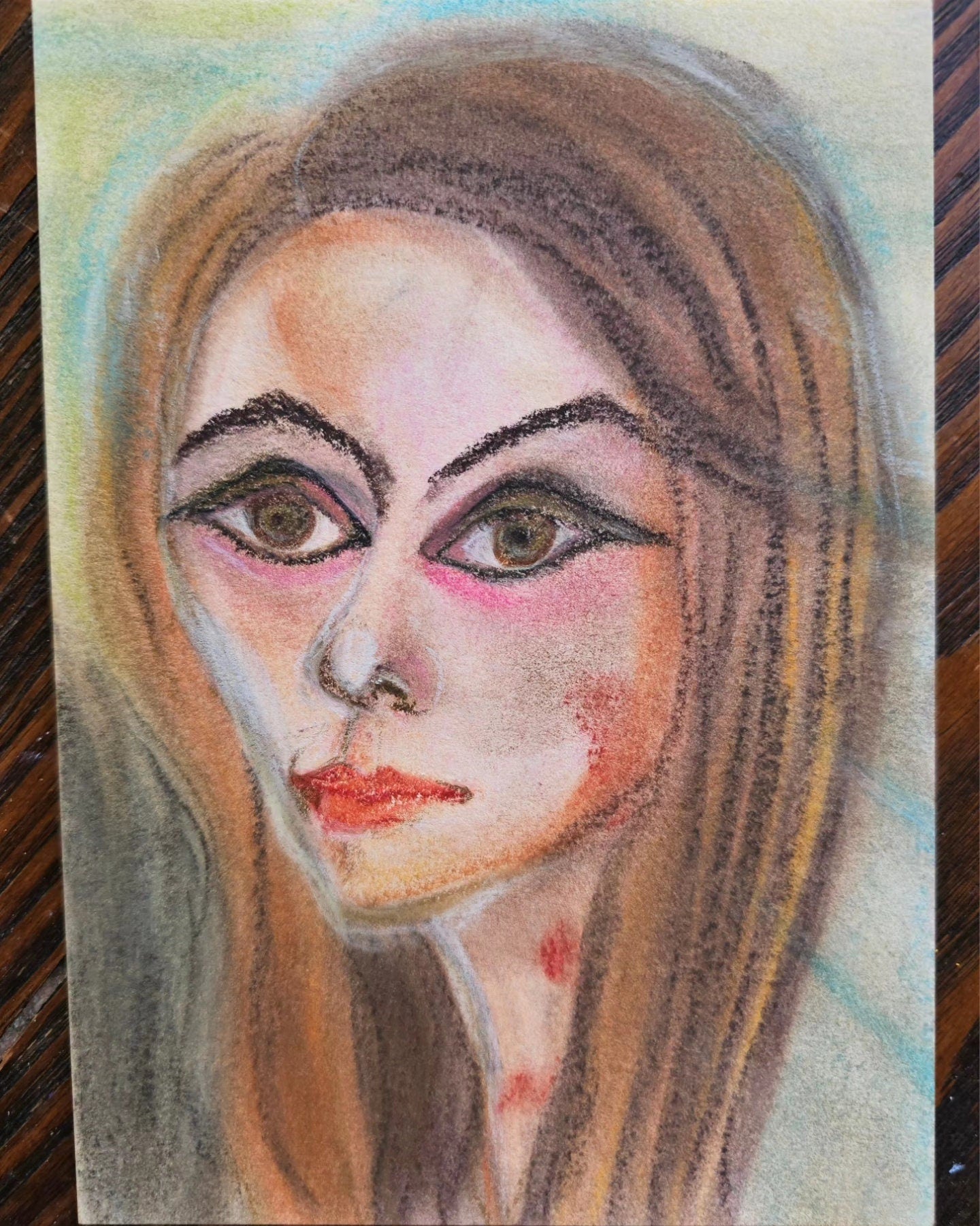 Original Expressionism Woman Portrait: Fate/Original Soft Pastel Artwork Divine Feminine Energy Art