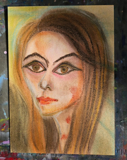 Original Expressionism Woman Portrait: Fate/Original Soft Pastel Artwork Divine Feminine Energy Art