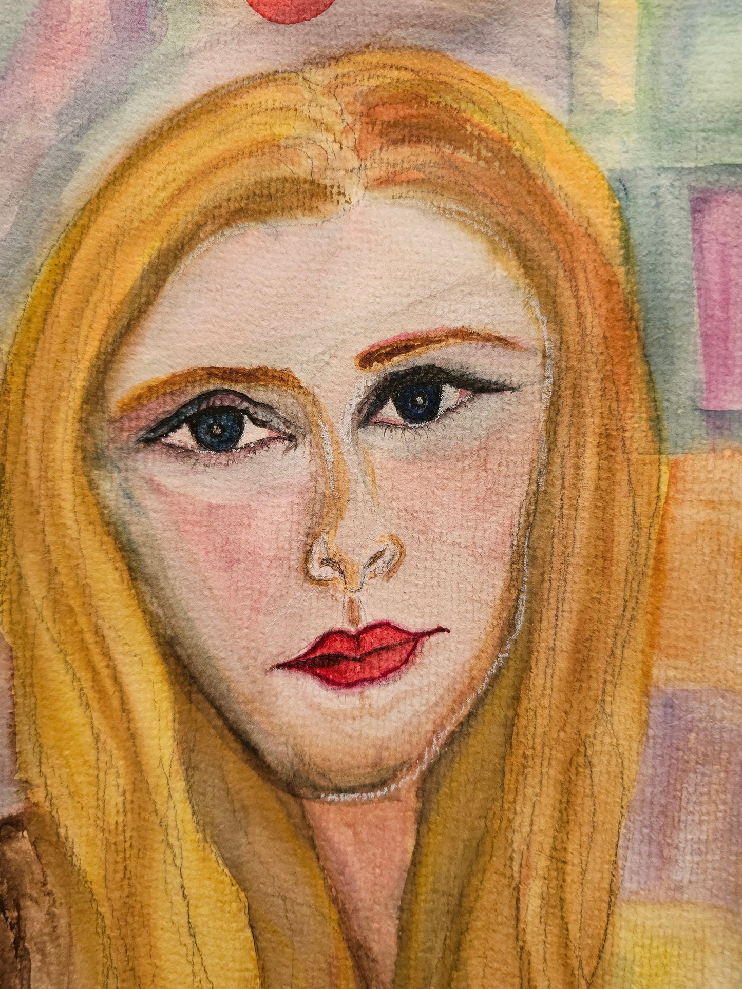 Original Watercolor Woman Portrait Painting: The Psychic/Original Divine Feminine Energy Art