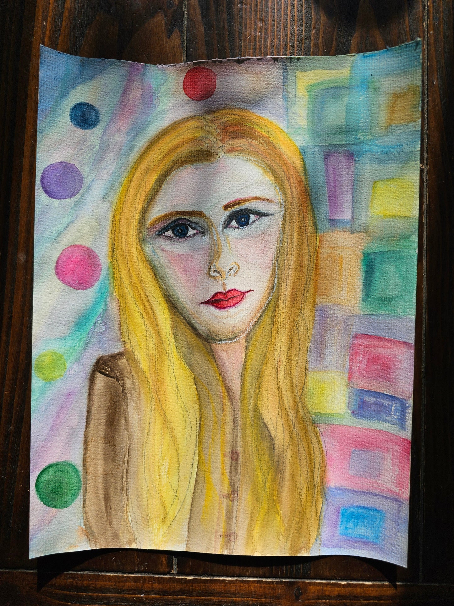 Original Watercolor Woman Portrait Painting: The Psychic/Original Divine Feminine Energy Art